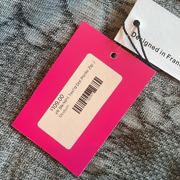 NWT Violet Ruby Size M Textured Dot Ponte Zip Jacket - Picture 8 of 10